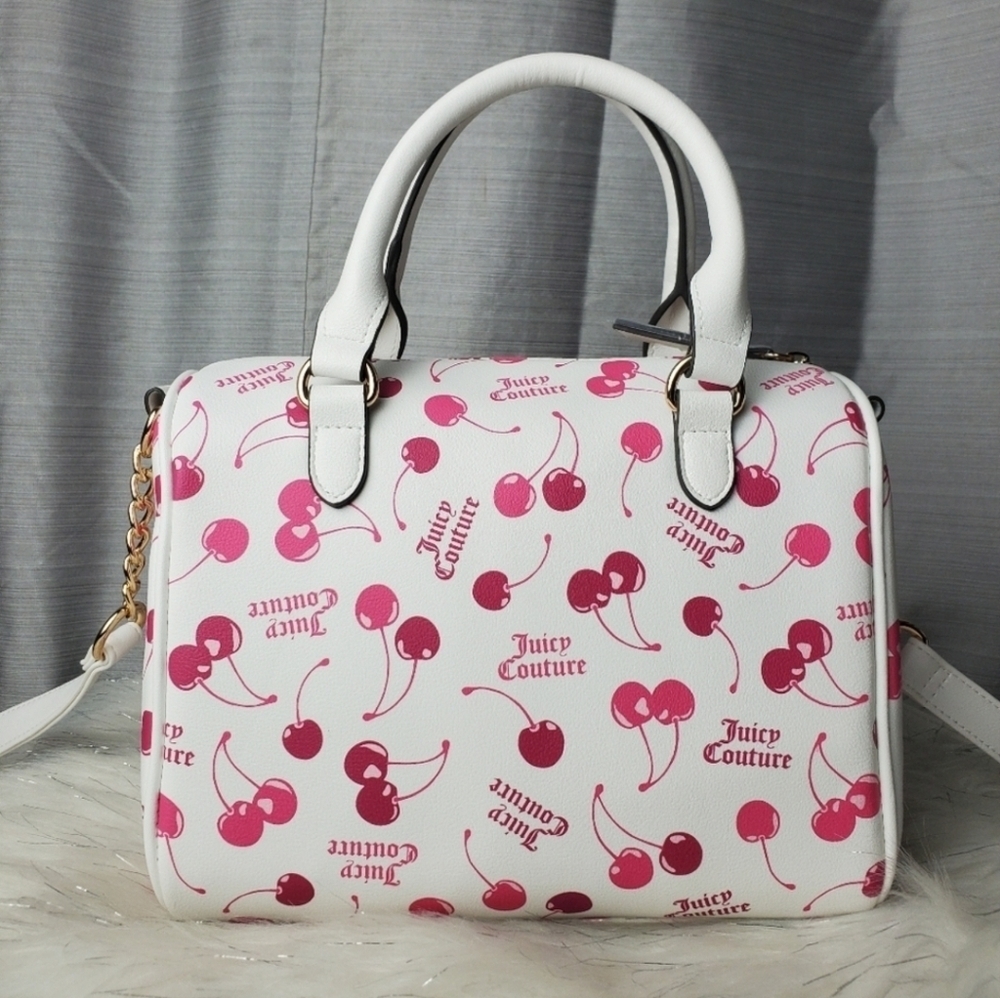 🍒▪️ JUICY COUTURE🔹️ White Cherry On Top Satchel Crossbody Bag - Picture 4 of 4